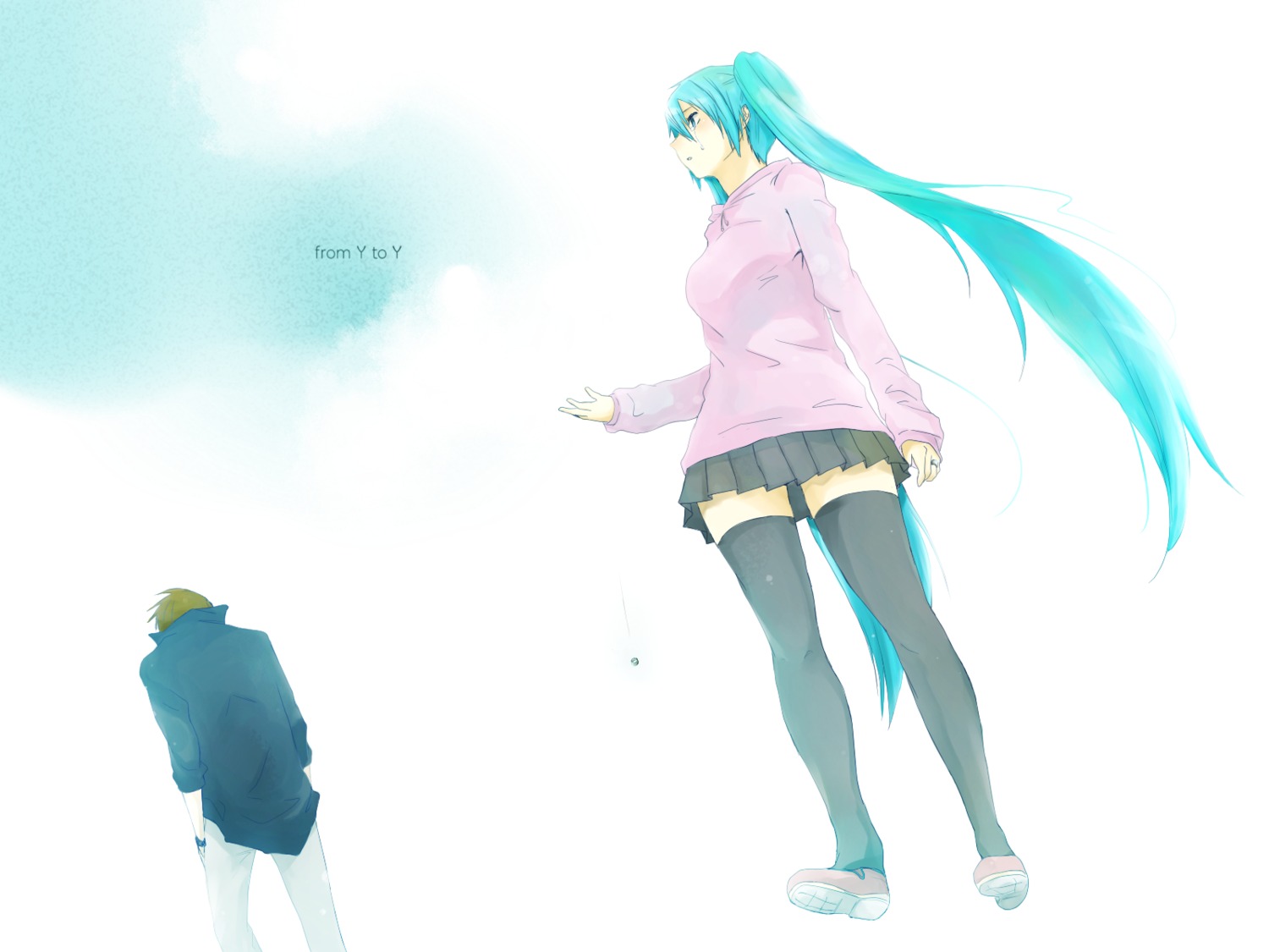 futarou, hatsune_miku, thighhighs, vocaloid, wallpaper