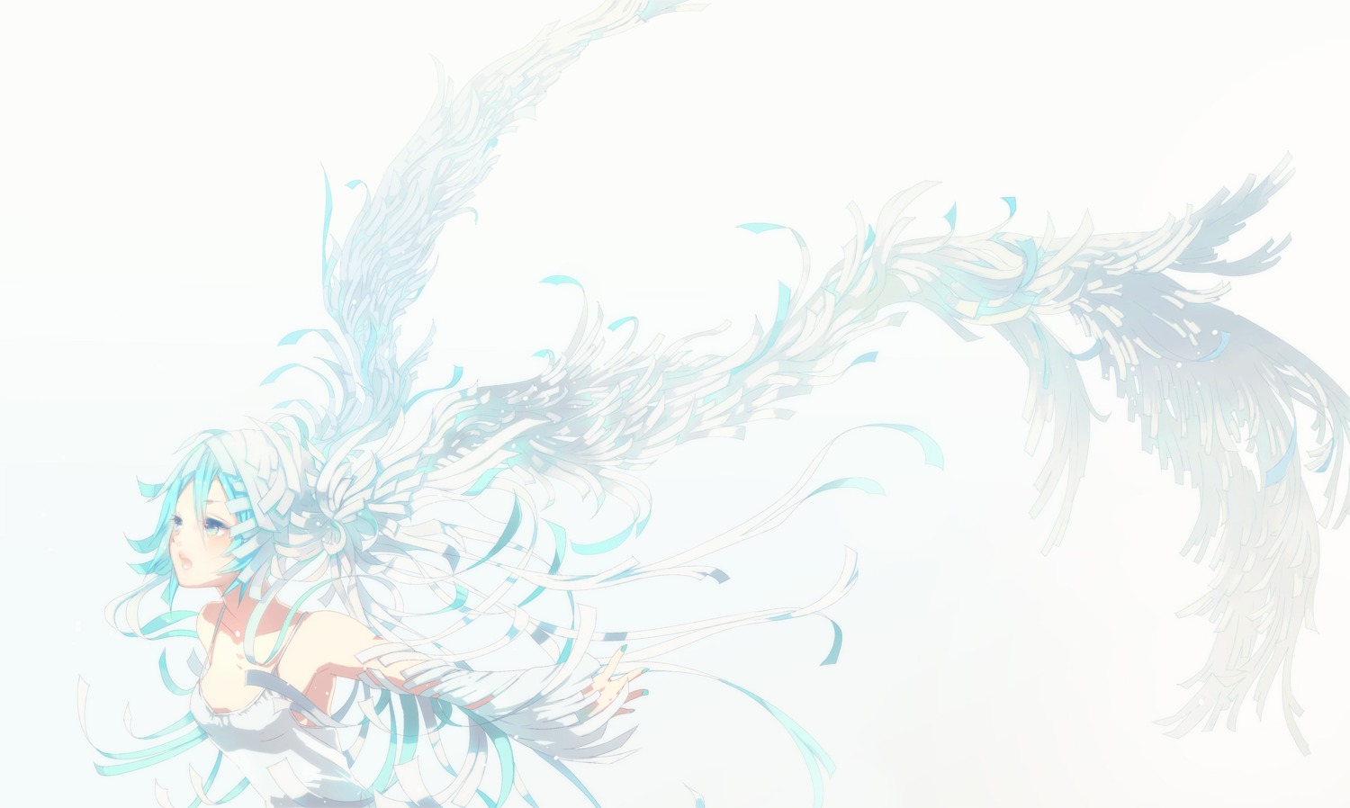dress, hatsune_miku, ikushima, vocaloid, wings