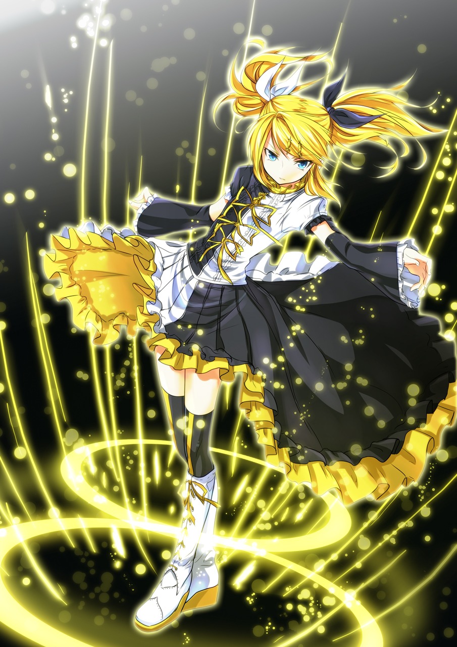 kagamine_rin, meltdown_(vocaloid), mtu, thighhighs, vocaloid