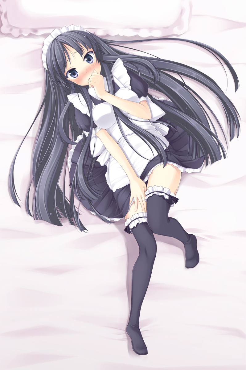 akiyama_mio, feet, k-on!, maid, nullken, thighhighs