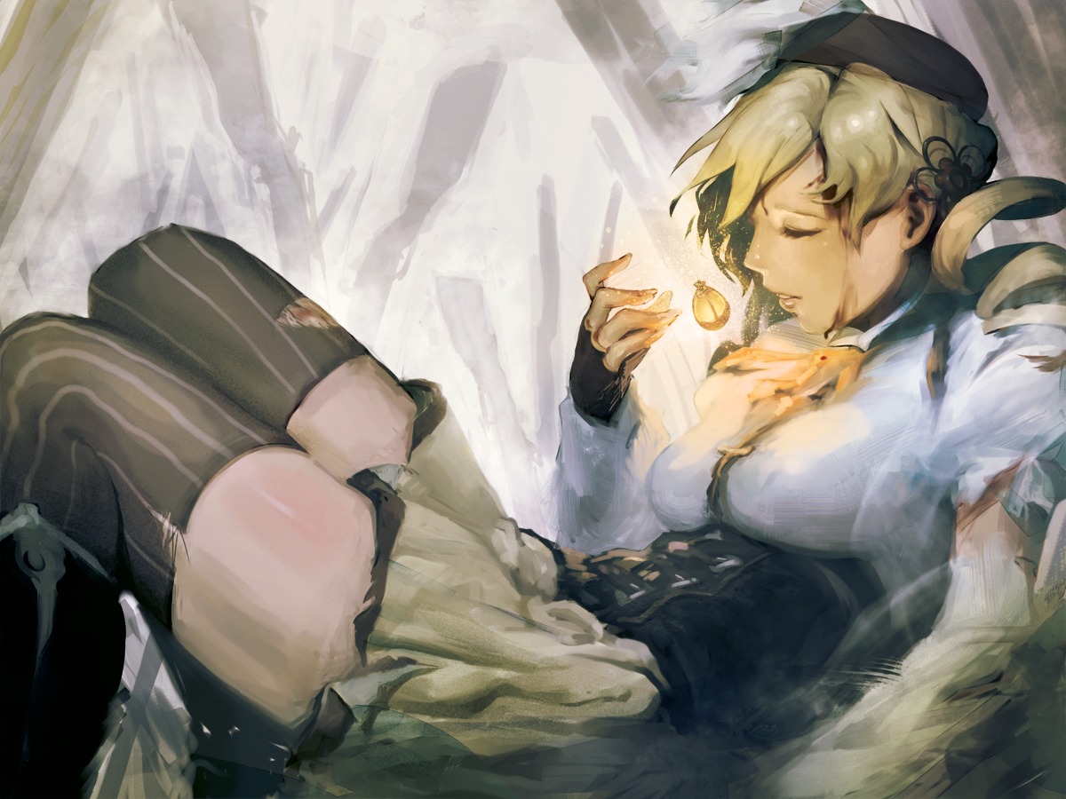 ekao, mahou_shoujo_madoka_magica, thighhighs, tomoe_mami