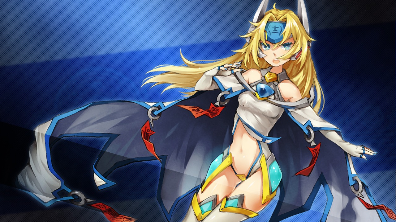 blazblue, mu-12, reika_(clovia_studio), thighhighs, wallpaper