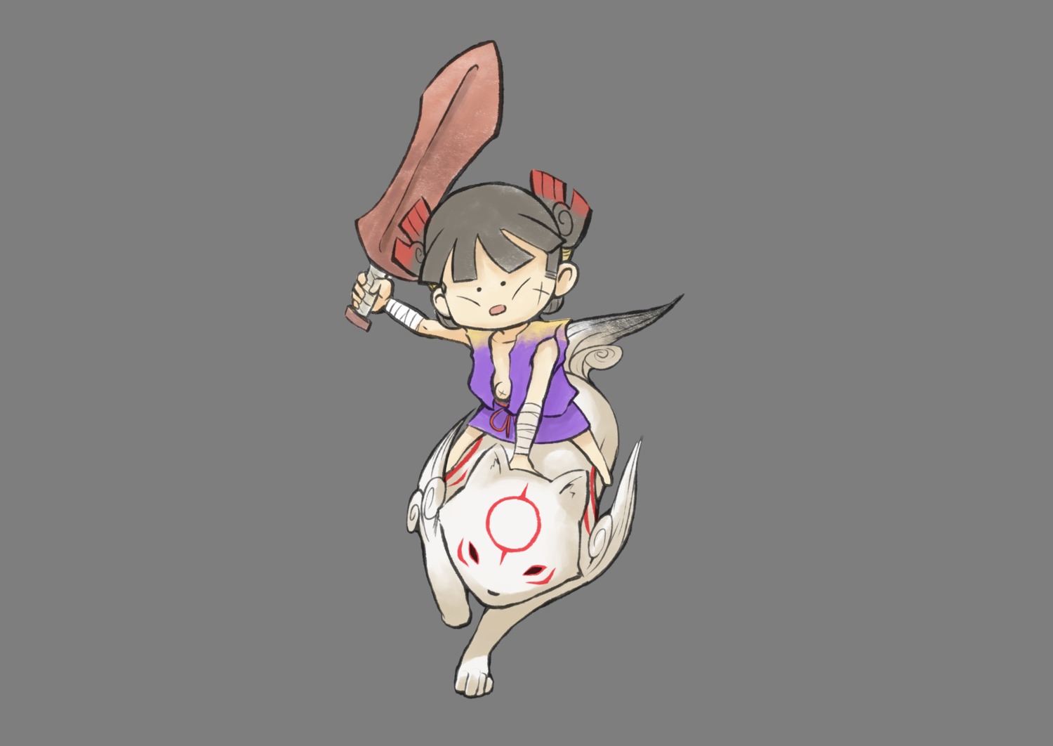 chibiterasu, ookami, transparent_png