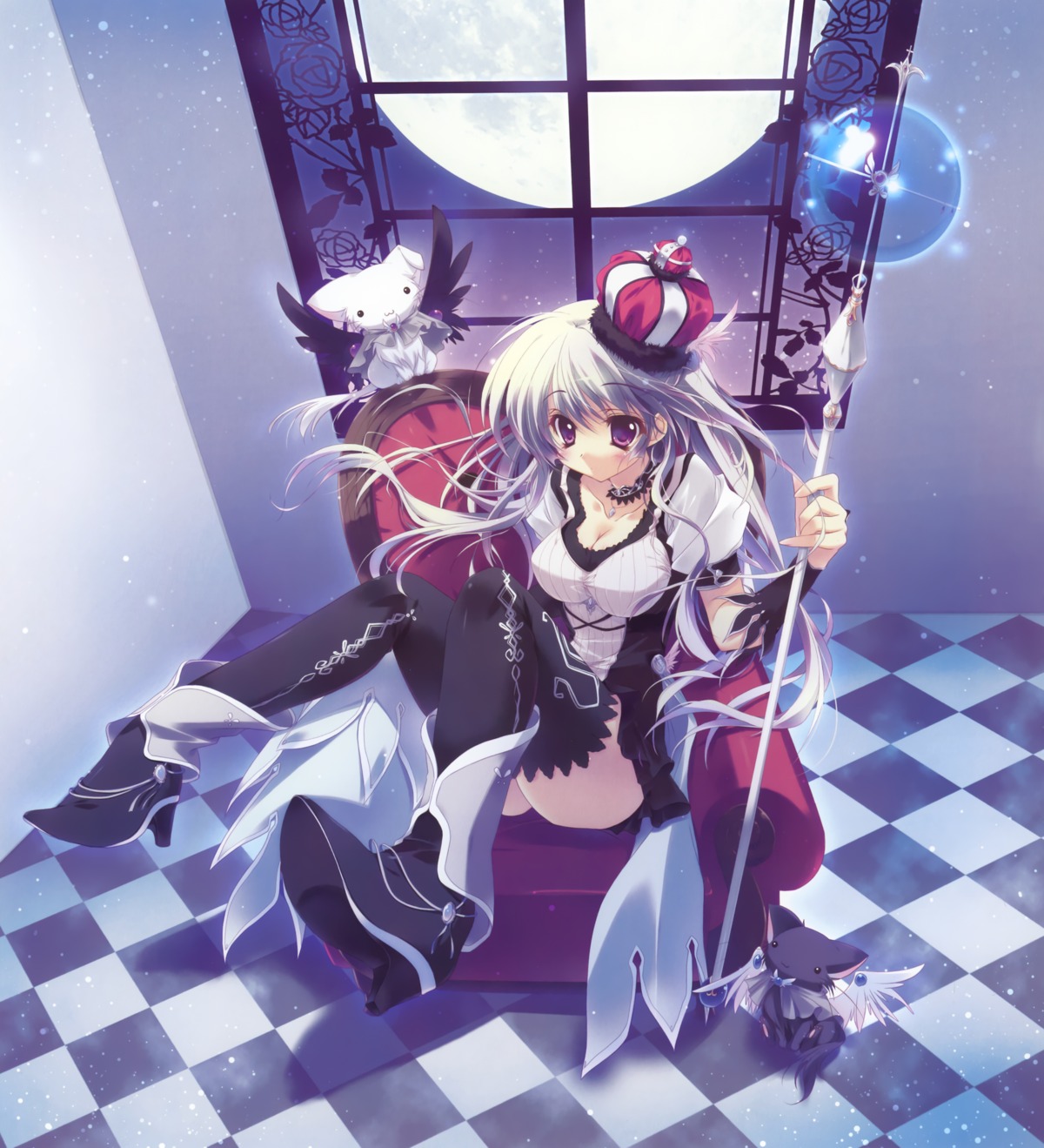 amia, cleavage, hisuitei, izumi_tsubasu, ollie, thighhighs, yuuri