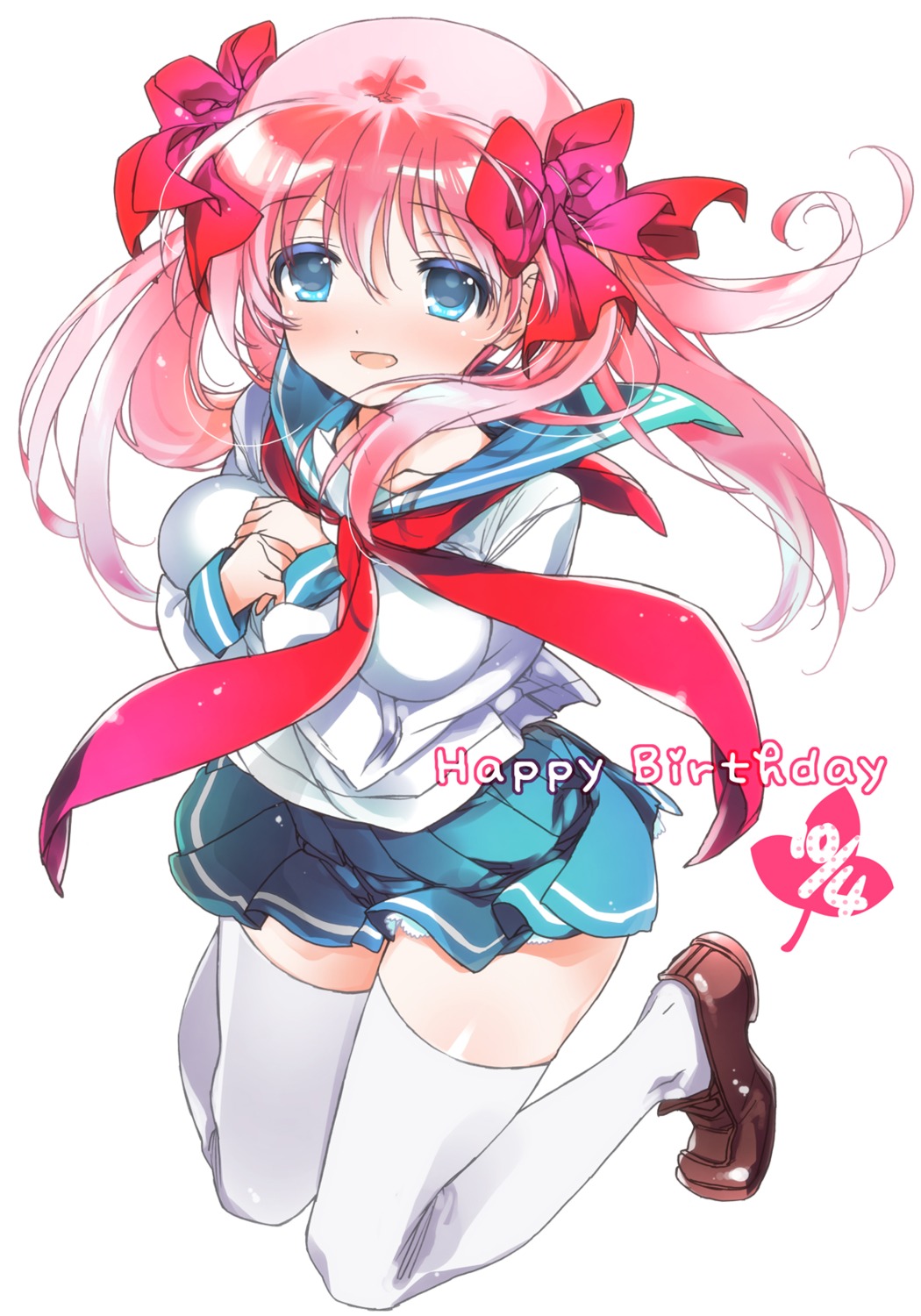 haramura_nodoka, midori_kouichi, saki, seifuku, thighhighs