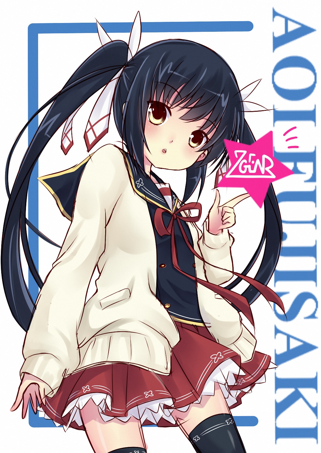 7gear, fujisaki_aoi, hatachi, seifuku, thighhighs