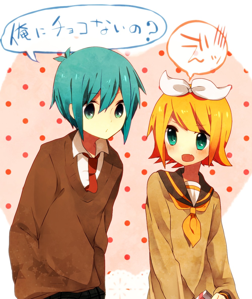 genderswap, hatsune_mikuo, kagamine_rin, seifuku, valentine, vocaloid, yuyupo