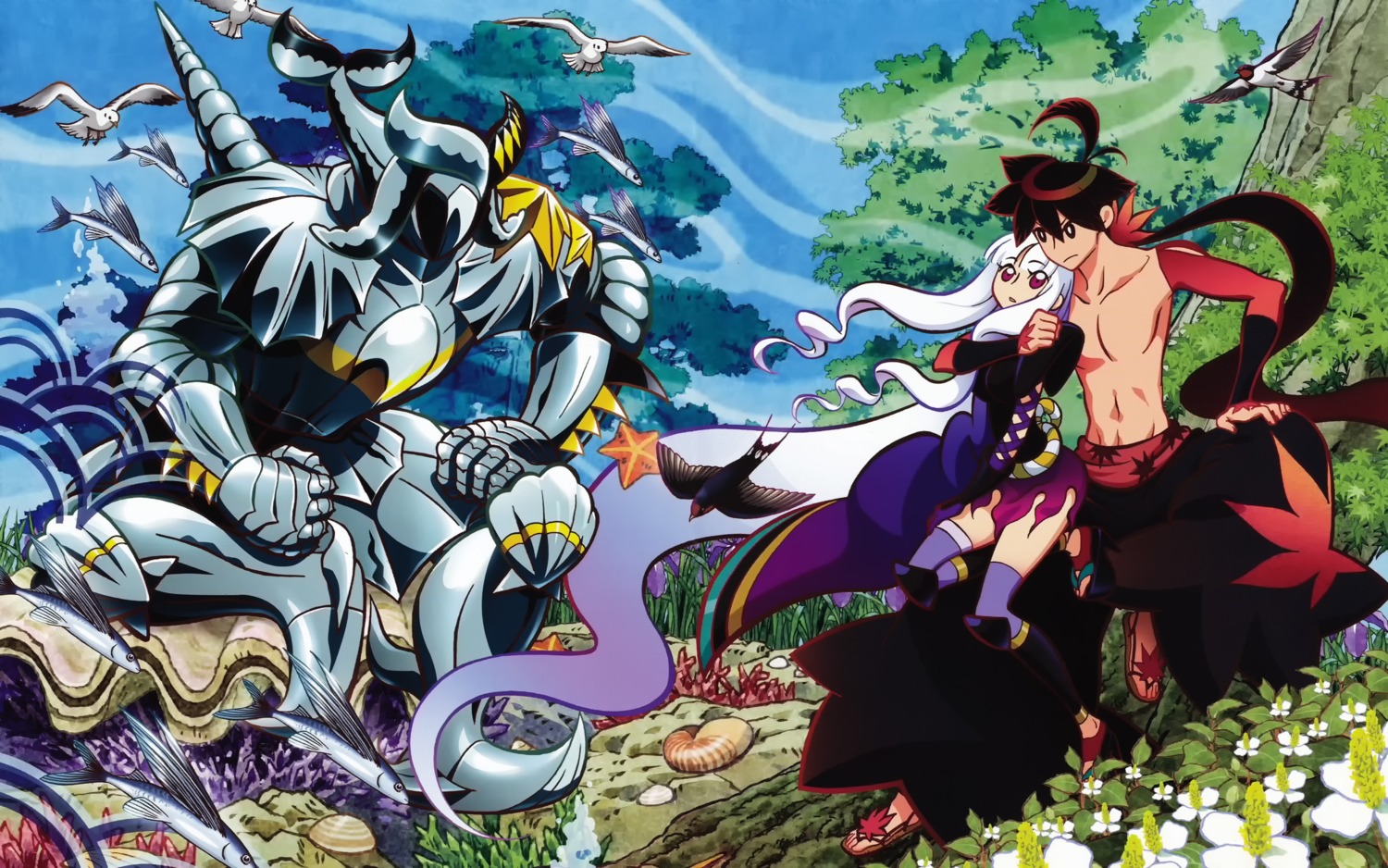 azekura_kanara, katanagatari, togame, wallpaper, yasuri_shichika