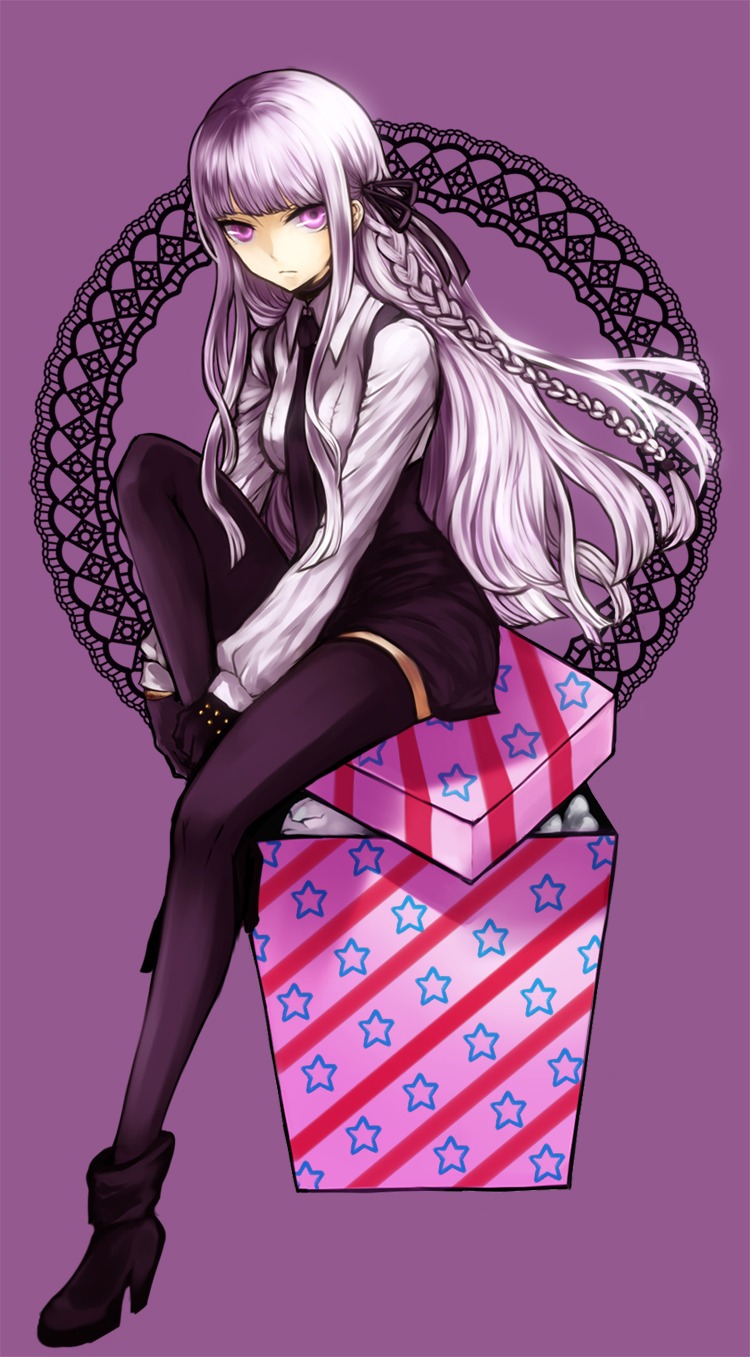 dangan-ronpa, heels, kirigiri_kyouko, nanamura, thighhighs