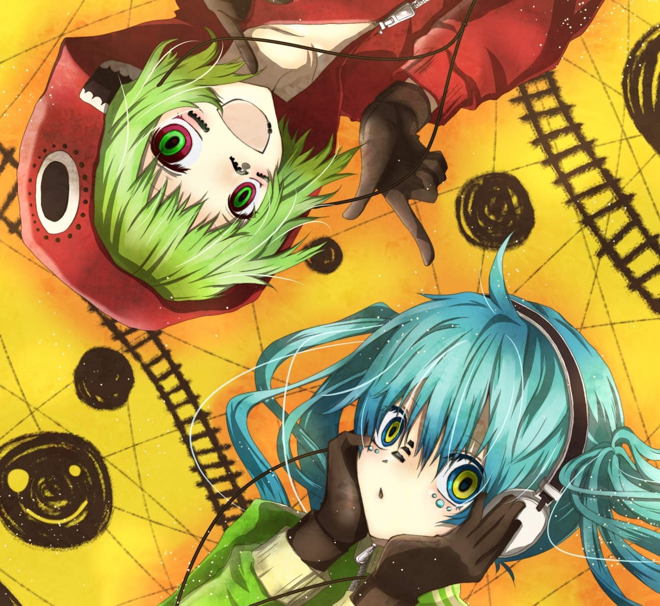 gumi, hatsune_miku, matryoshka_(vocaloid), utaori, vocaloid