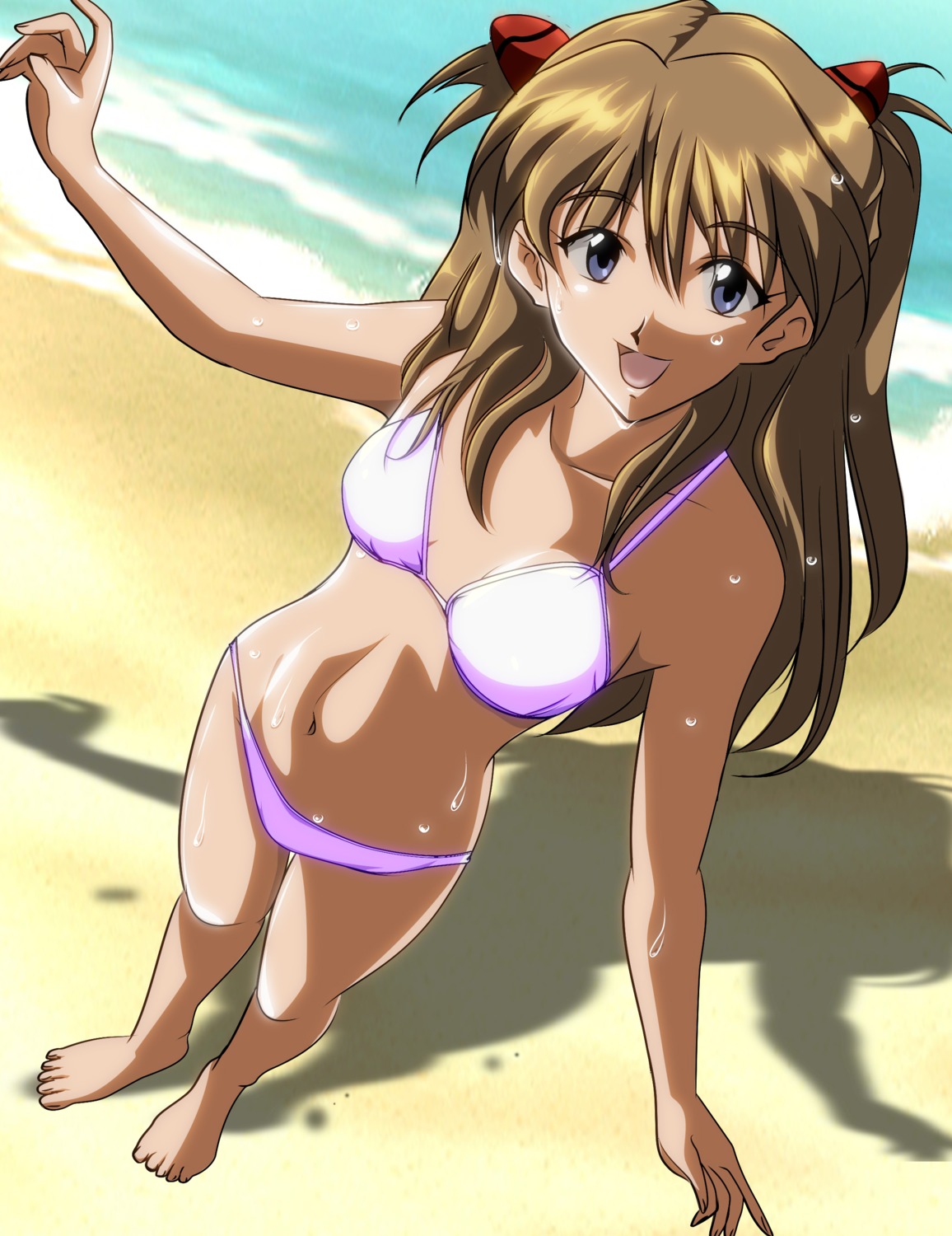 bikini, gentoku, neon_genesis_evangelion, souryuu_asuka_langley, swimsuits, wet