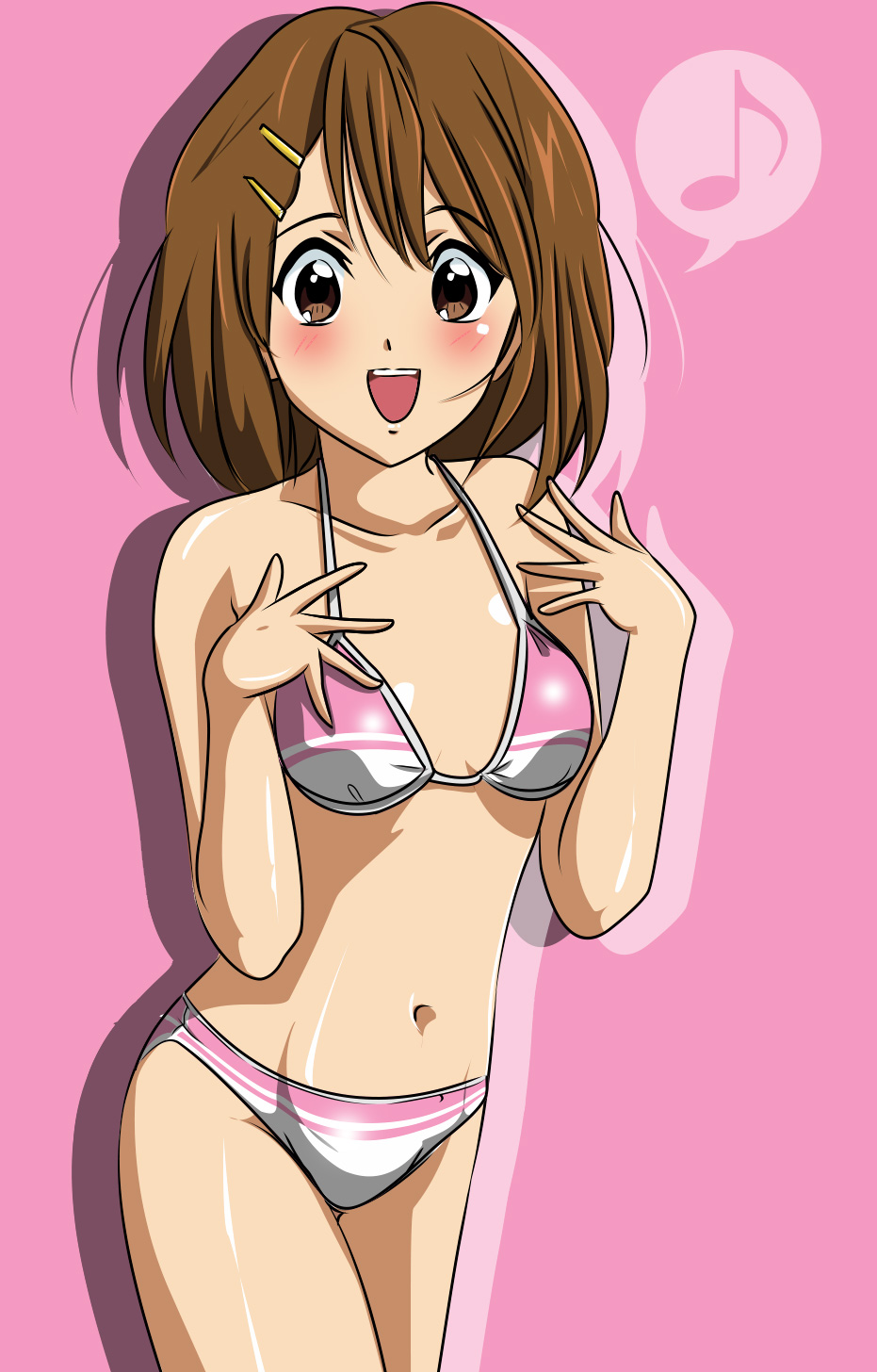aliasing, bikini, gentoku, hirasawa_yui, k-on!, swimsuits