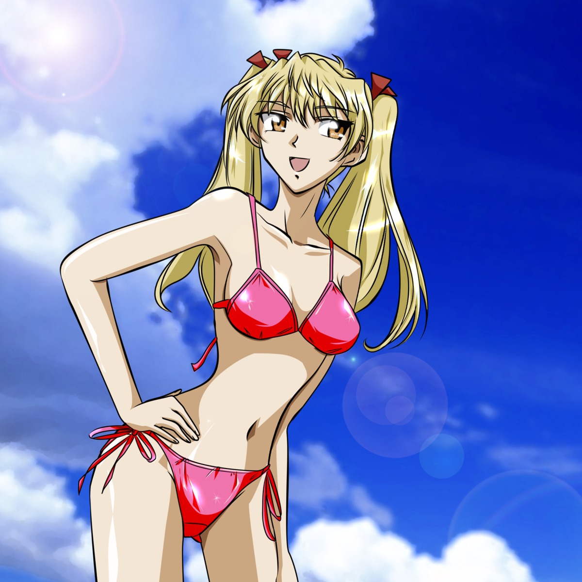 bikini, gentoku, sawachika_eri, school_rumble, swimsuits