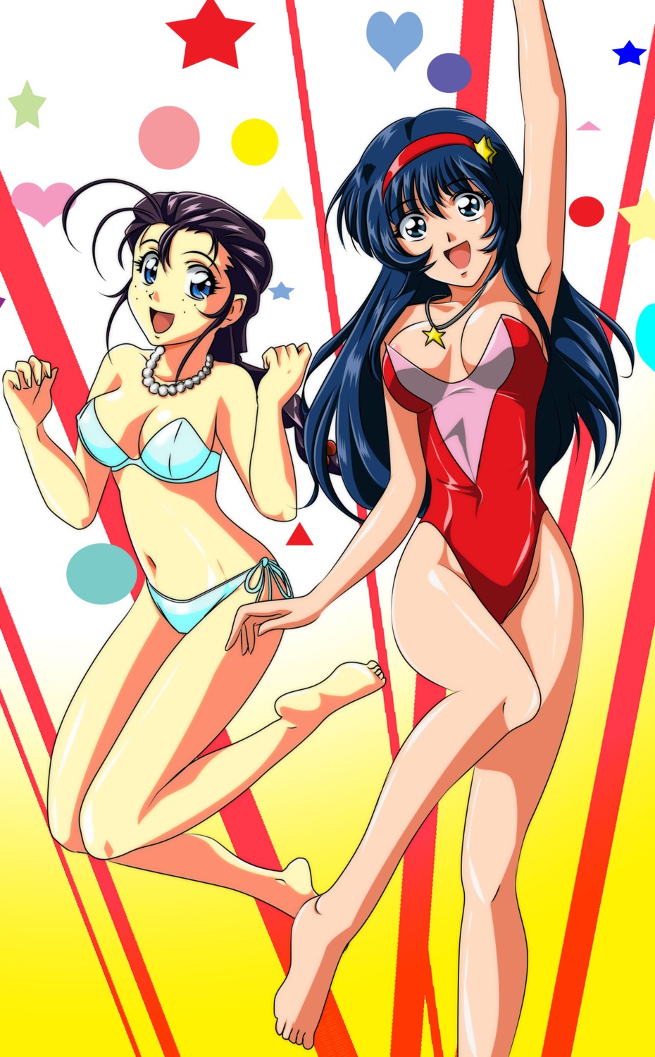bikini, gentoku, martian_successor_nadesico, megumi_reinard, misumaru_yurika, swimsuits