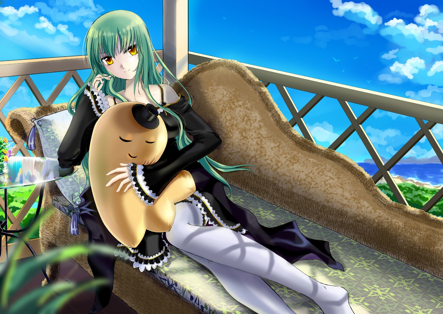 c.c., cheese-kun, clotho_(artist), code_geass, dress, thighhighs