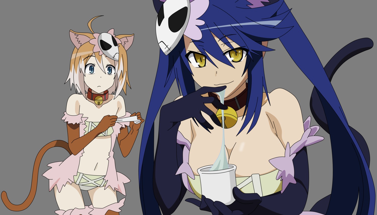 albireo_(yumekui_merry), animal_ears, nekomimi, spica_(yumekui_merry), tail, transparent_png, vector_trace, yumekui_merry