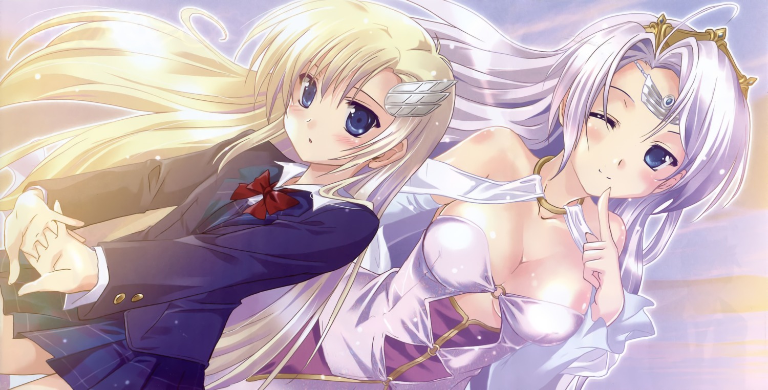 cleavage, komatsu_e-ji, mislead_princess, no_bra, seifuku