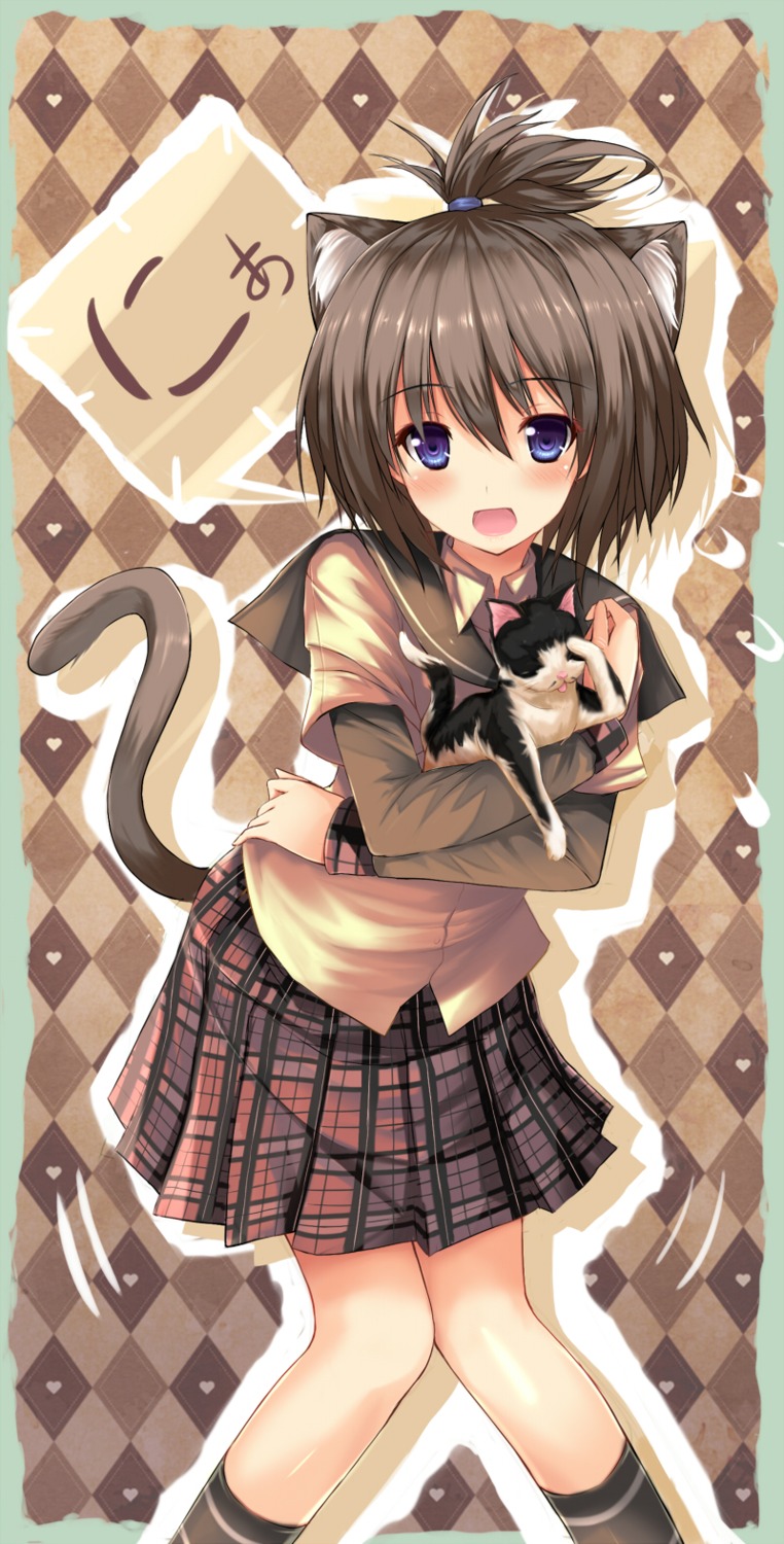 animal_ears, dreamlight2000, neko, nekomimi, seifuku, tail