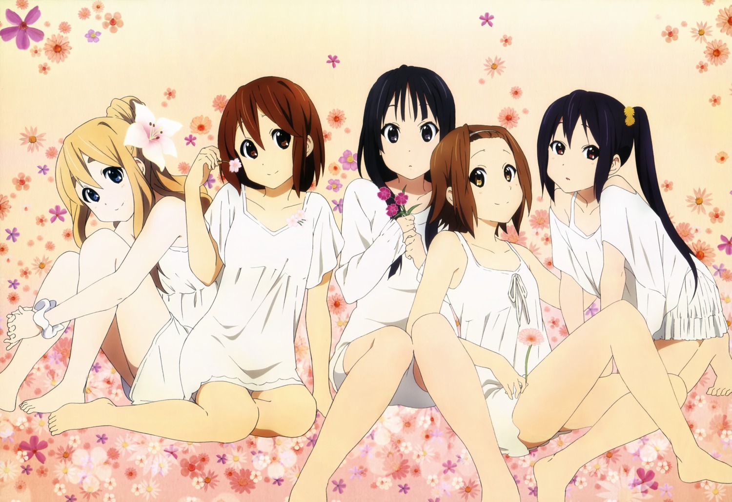 akiyama_mio, dress, hirasawa_yui, k-on!, kotobuki_tsumugi, nakano_azusa, sezaki_rie, tainaka_ritsu