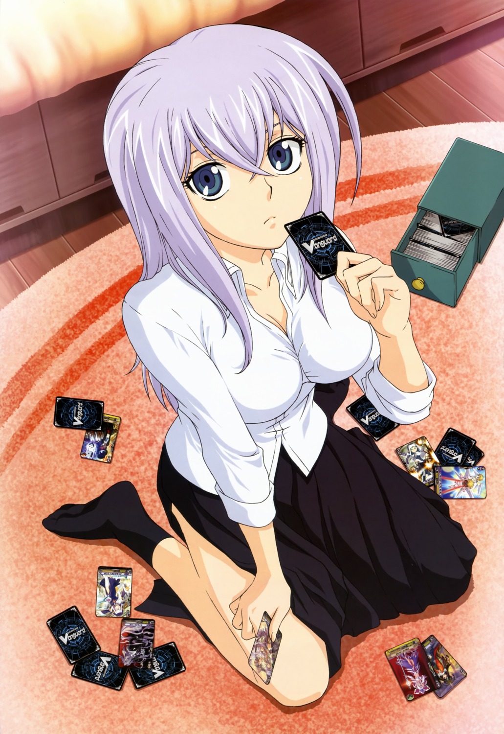 cardfight_vanguard, cleavage, dress_shirt, tokura_misaki, tominaga_mari