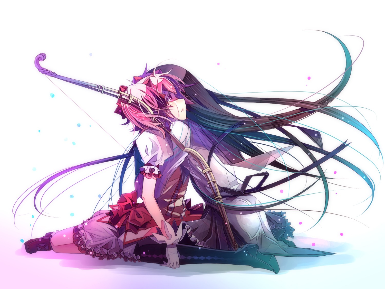akemi_homura, kaname_madoka, kariya, mahou_shoujo_madoka_magica, pantyhose