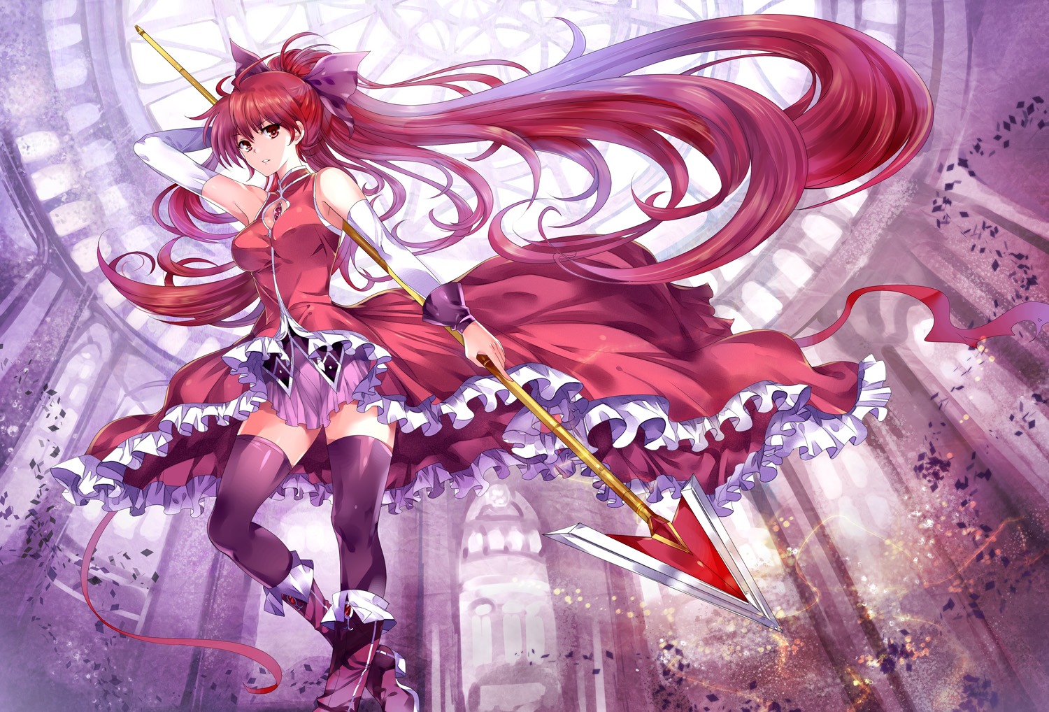 mahou_shoujo_madoka_magica, pico_(artist), sakura_kyouko, thighhighs
