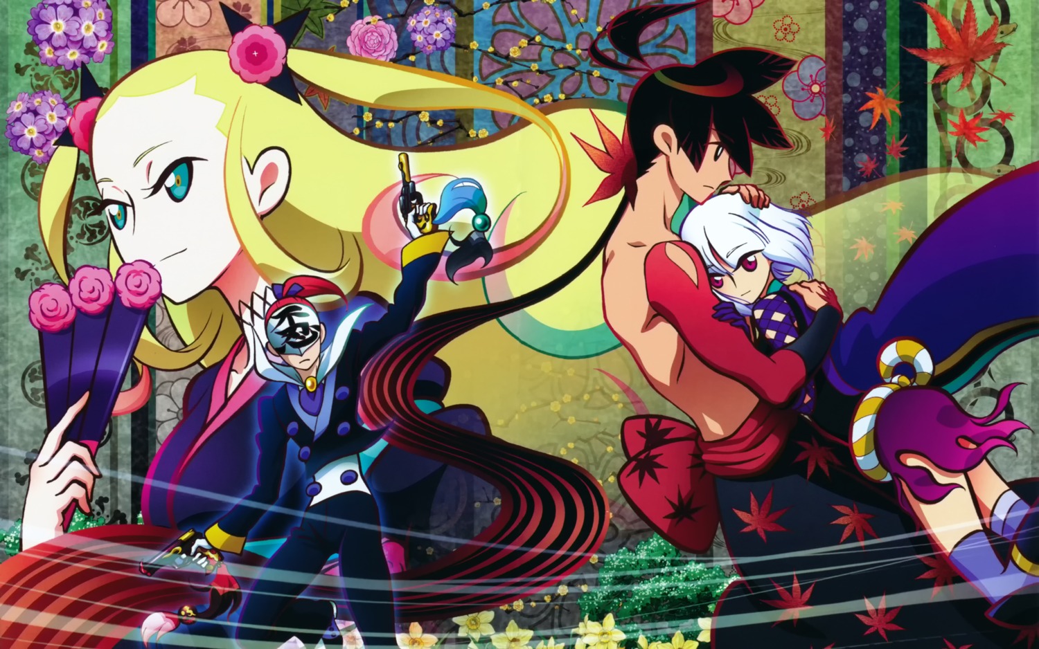gun, hitei_hime, katanagatari, souda_emonzaemon, thighhighs, togame, wallpaper, yasuri_shichika