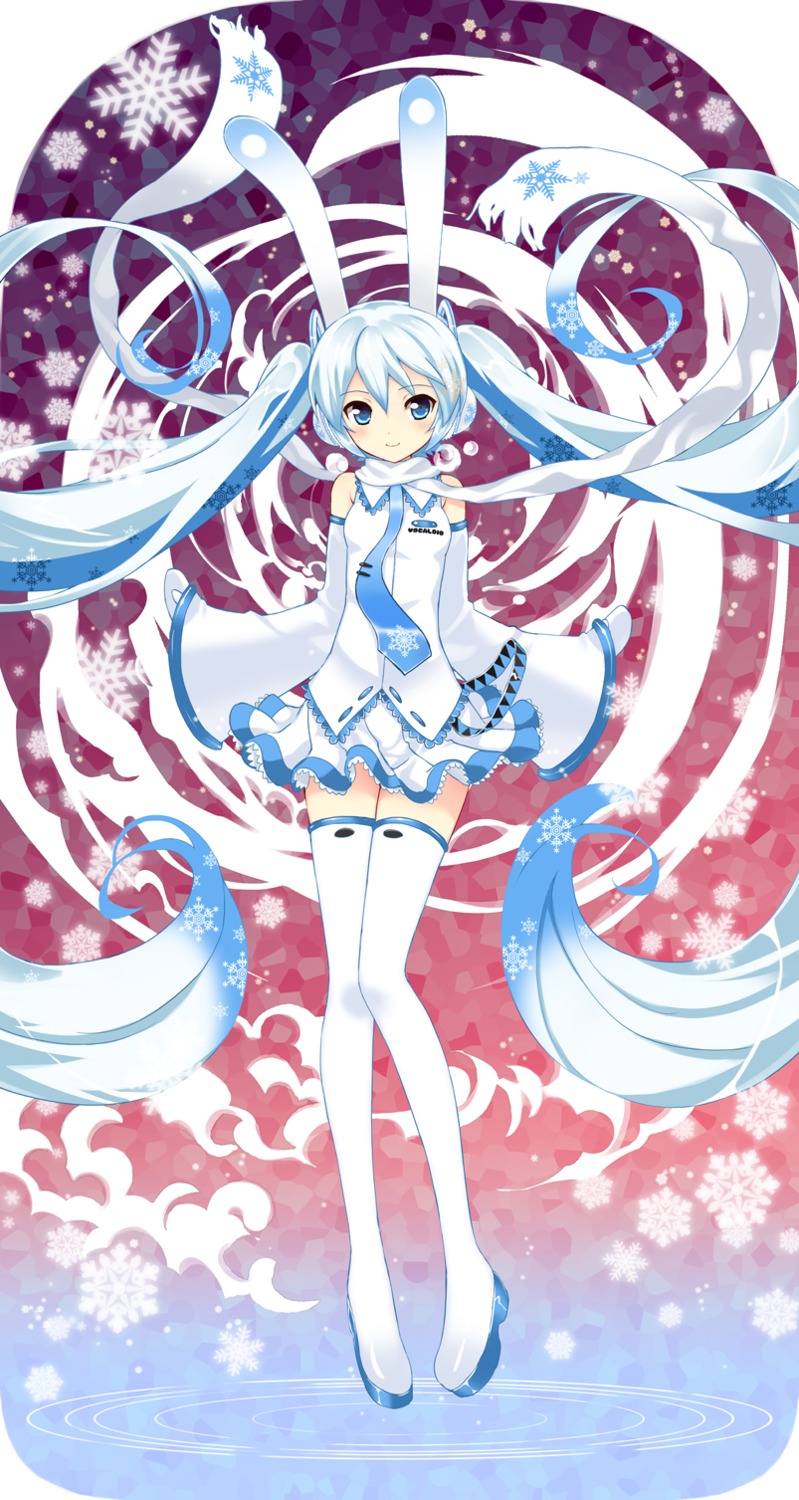 achunchun, hatsune_miku, thighhighs, vocaloid, yuki_miku