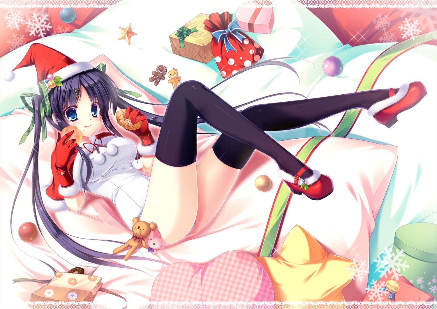 christmas, futaori_arisa, swimsuits, thighhighs