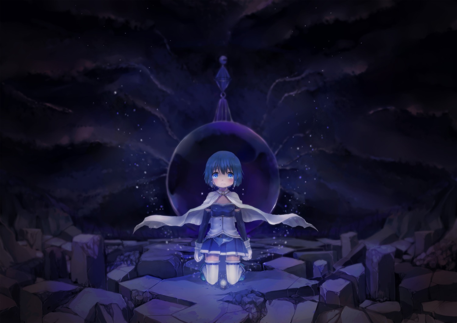 mahou_shoujo_madoka_magica, miki_sayaka, sususuyo, thighhighs