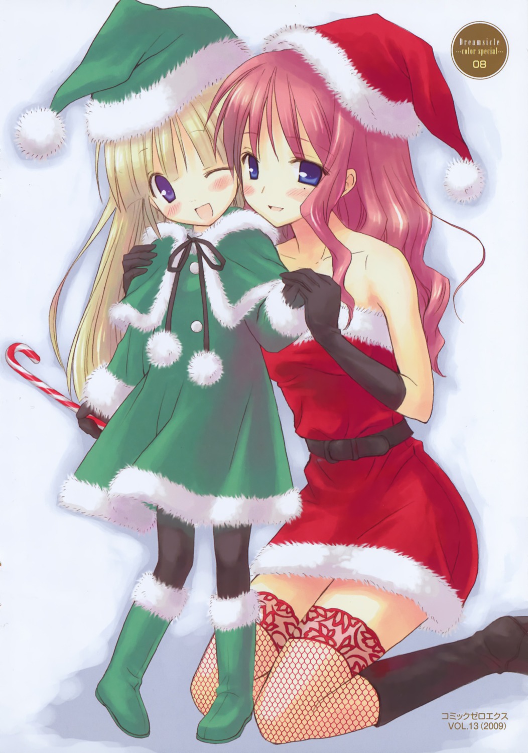 christmas, fishnets, komiya_yuuta, pantyhose, thighhighs