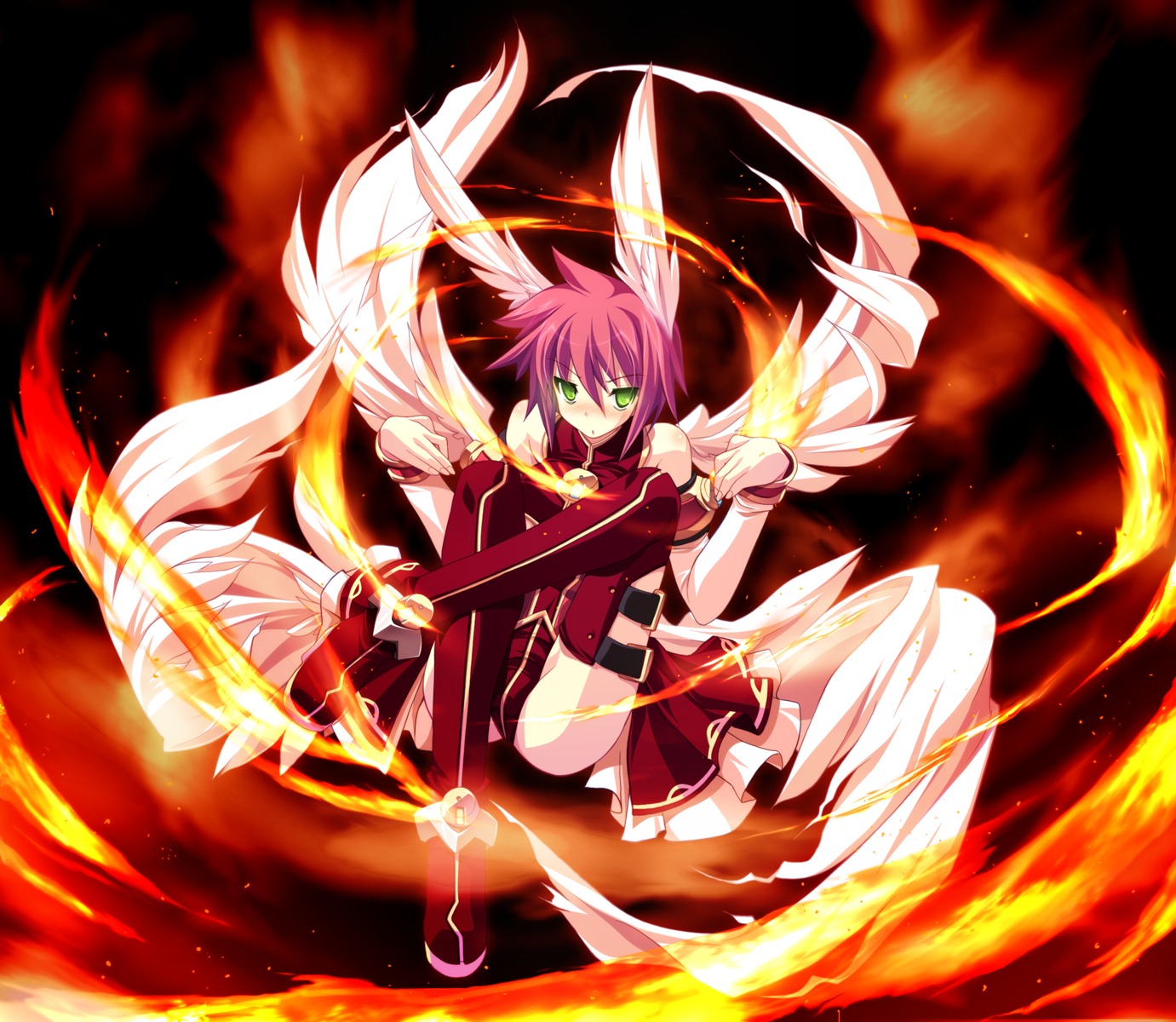 angel, game_cg, leotard, murakumo_asahi, skyfish, soukyuu_no_soleil, thighhighs, tsurugi_hagane, wings