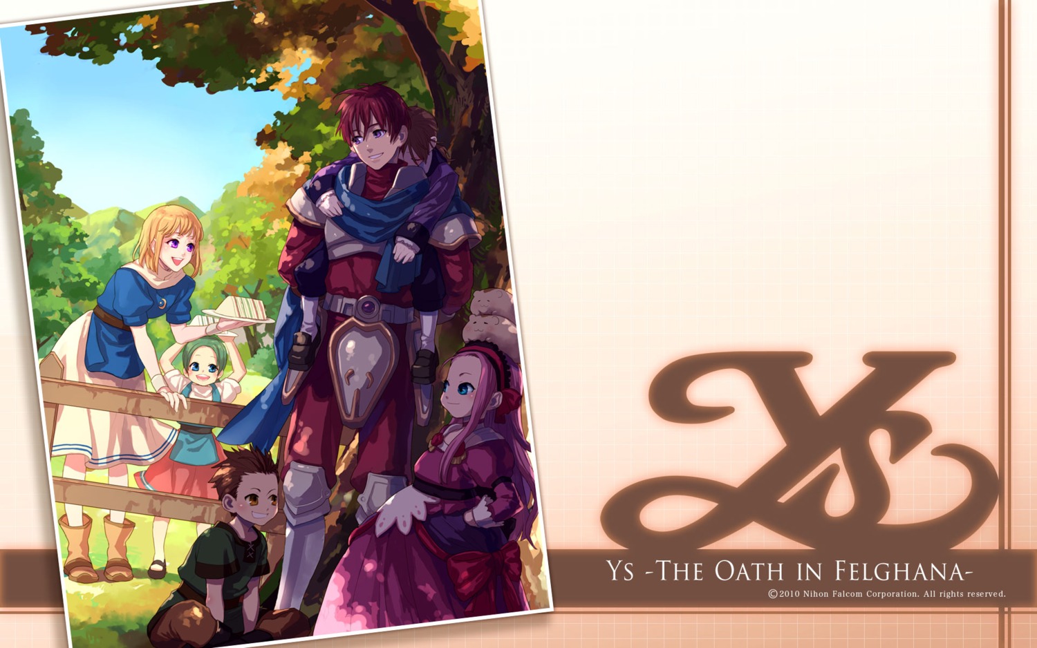 adol_christin, alice_(ys), christof, elena_stoddart, falcom, hugo_(ys), wallpaper, ys