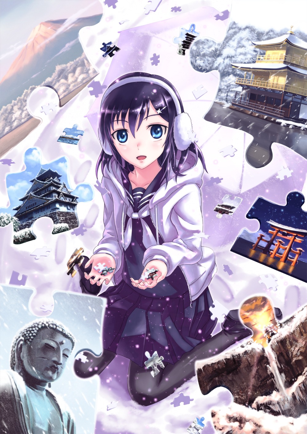 pantyhose, seifuku, shingo_(picturepuzzle)