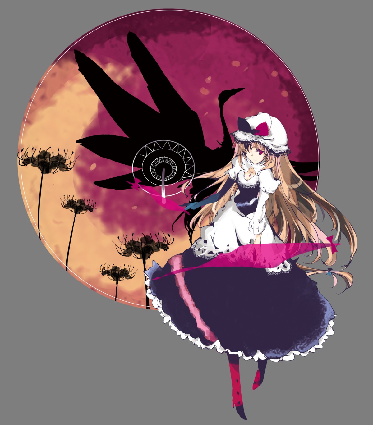 hafuri, touhou, transparent_png, yakumo_yukari