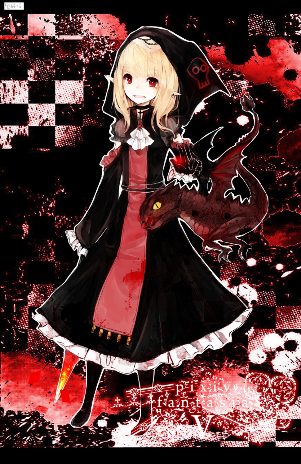 blood, devil, gothic_lolita, juexing_(moemoe3345), lolita_fashion, monster, pixiv_fantasia_v