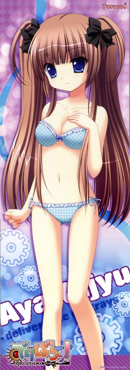 bikini, delivara!, kino, kujou_aya, parasol, stick_poster, swimsuits