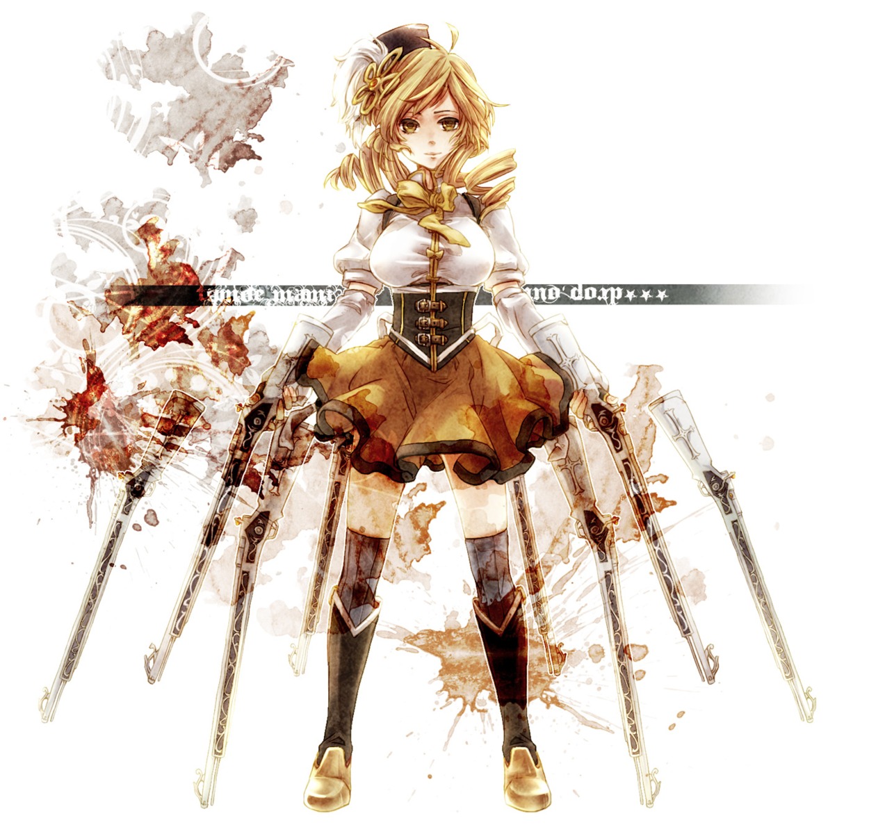 gun, mahou_shoujo_madoka_magica, sakanahen, thighhighs, tomoe_mami