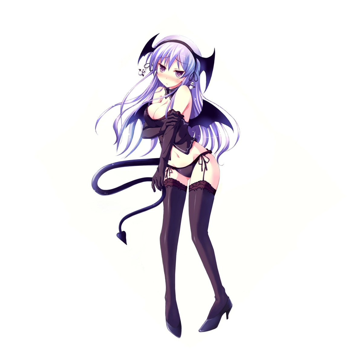 breast_hold, cleavage, iro_ni_ide_ni_keri_waga_koi_wa, ko~cha, lingerie, misono_misono, pantsu, stockings, string_panties, tail, thighhighs, wings
