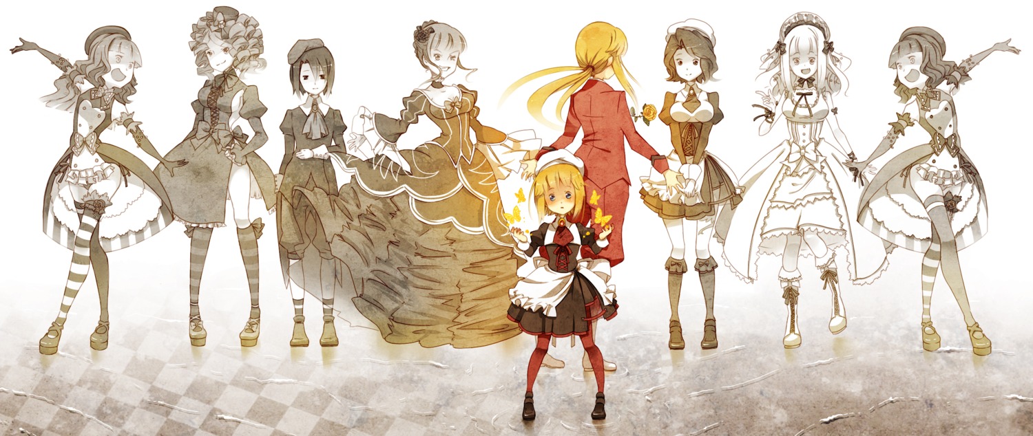 aiwa, beatrice, claire_bernardus, furfur, gaap, kanon_(umineko), shannon, thighhighs