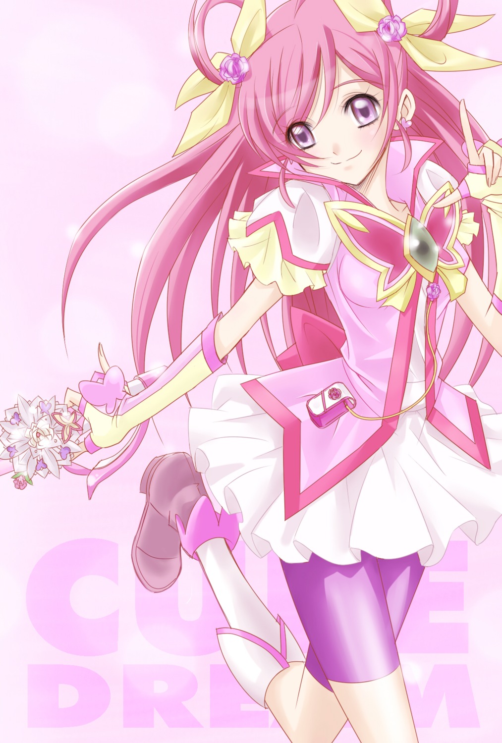 bike_shorts, dress, futari_wa_precure, kojikoji, precure, yes!_precure_5, yumehara_nozomi