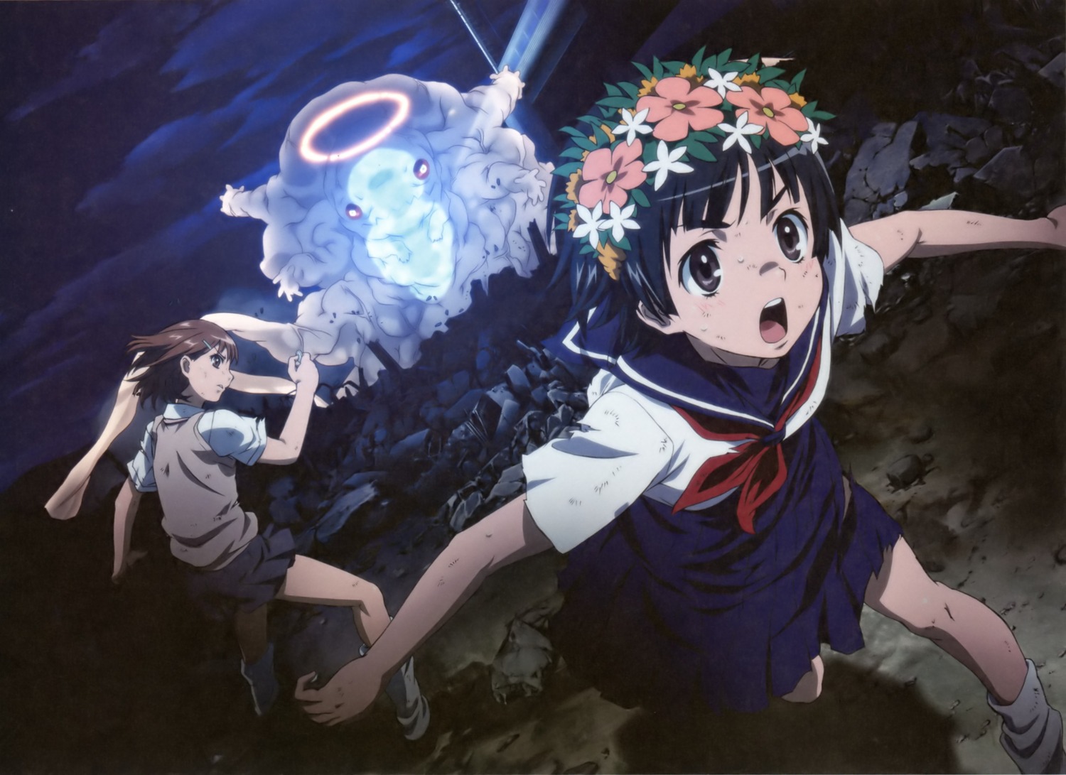 aono_yukinao, misaka_mikoto, seifuku, sweater, toaru_kagaku_no_railgun, toaru_majutsu_no_index, uiharu_kazari