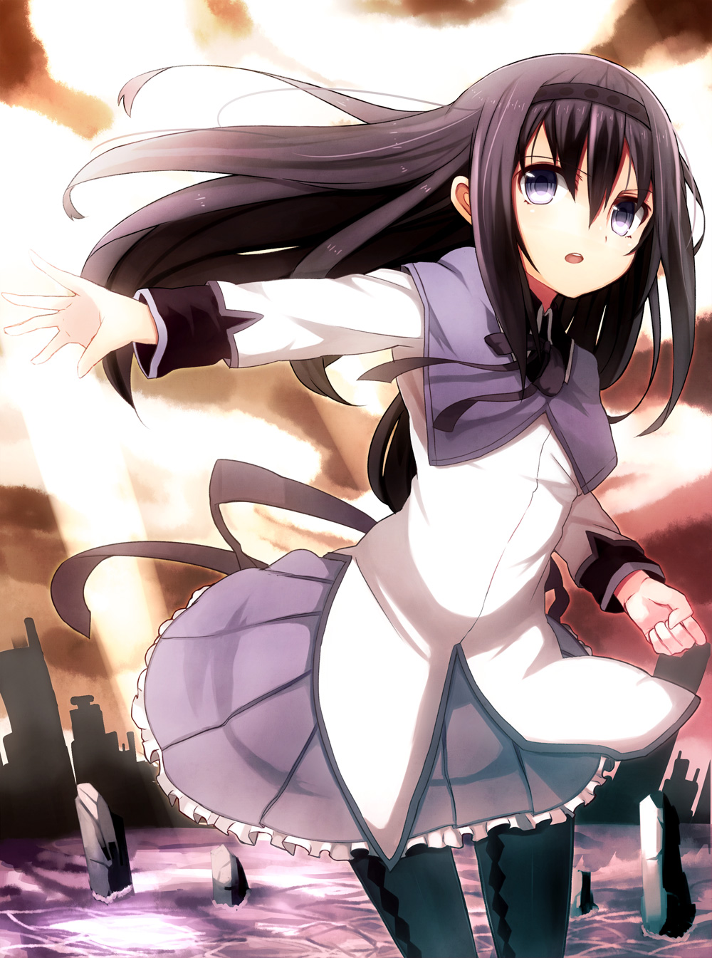 akemi_homura, haruken, mahou_shoujo_madoka_magica, pantyhose