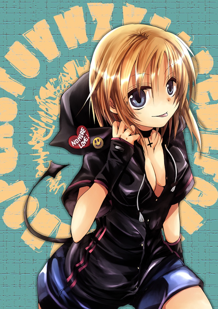cleavage, devil, hibiki_mio, higurashi_no_naku_koro_ni, no_bra, ryuuguu_rena, tail