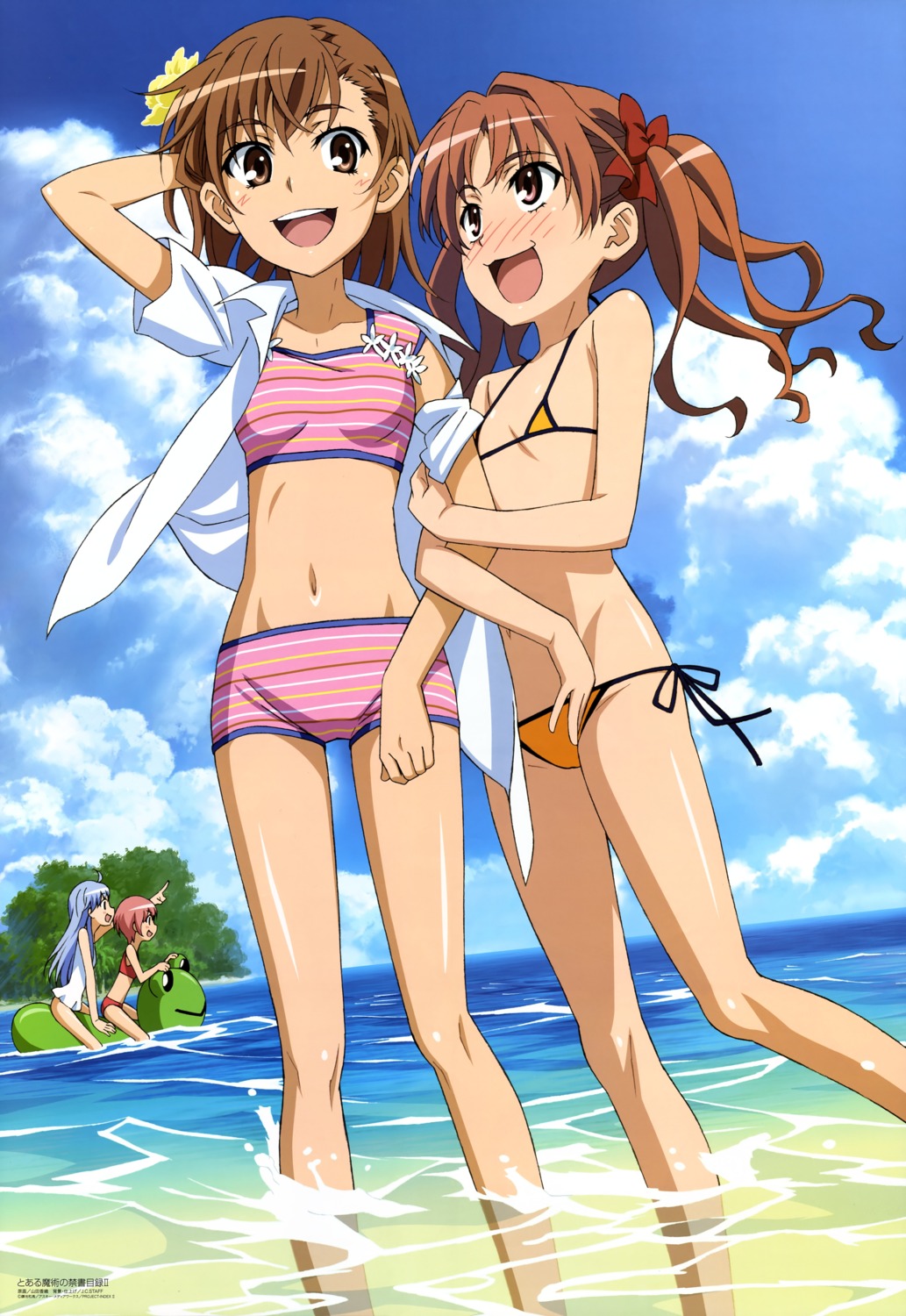 bikini, index, misaka_mikoto, pantsu, shirai_kuroko, swimsuits, toaru_majutsu_no_index, tsukuyomi_komoe, yamada_kaori