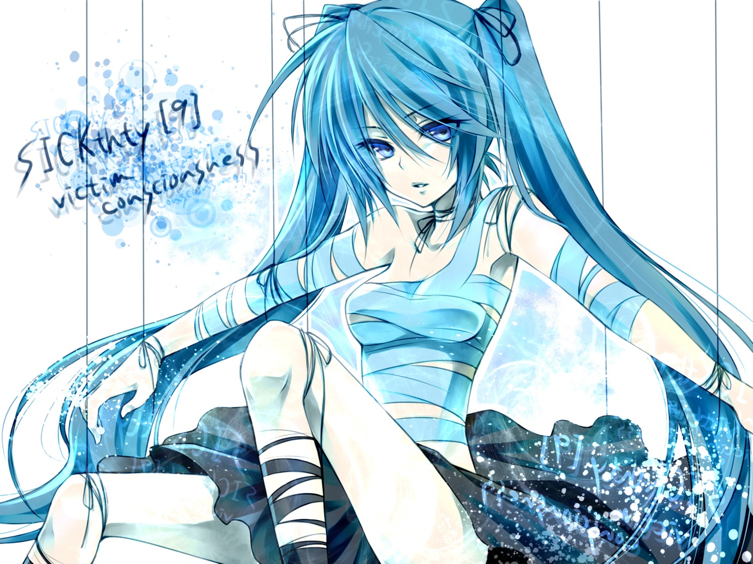 bandages, hatsune_miku, ueno_tsuki, vocaloid