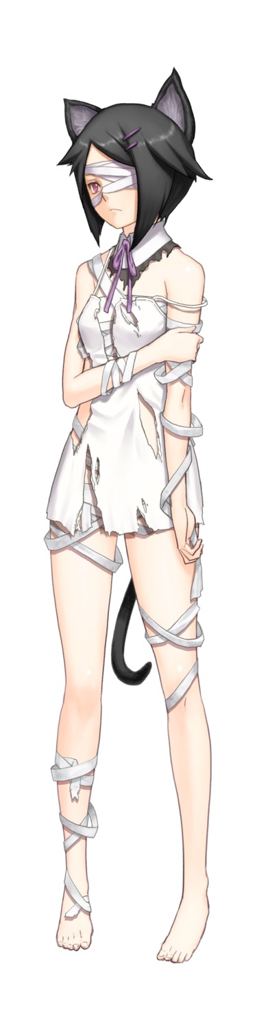 animal_ears, ar_tonelico, ar_tonelico_3, bandages, filament, nagi_ryou, torn_clothes