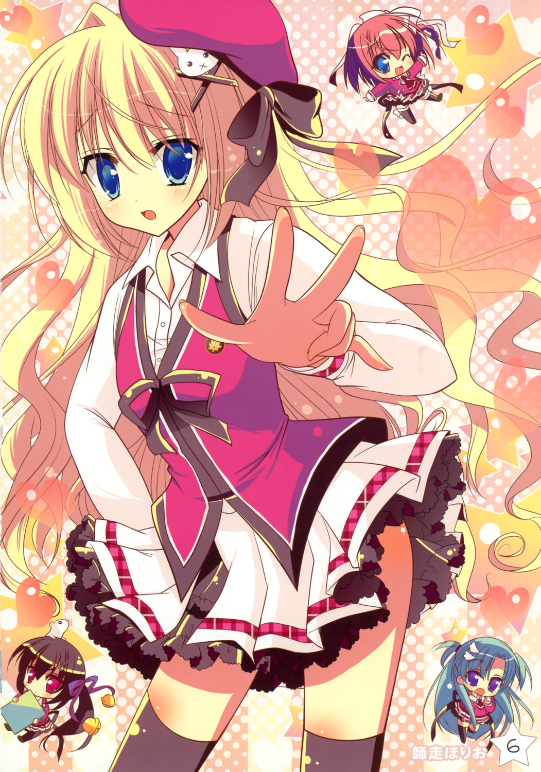 chibi, endou_saya, fujimaru_mikoto, haotone_tsubasa, kisaragi_gold_star, nitta_ichika, saga_planets, seifuku