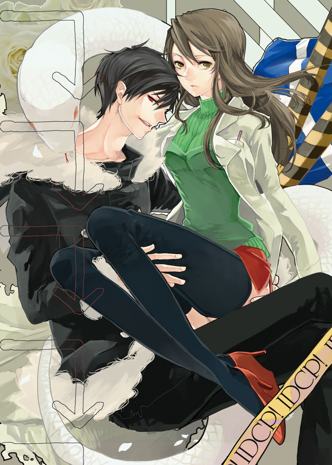 durarara!!, noppo, orihara_izaya, thighhighs, yagiri_namie