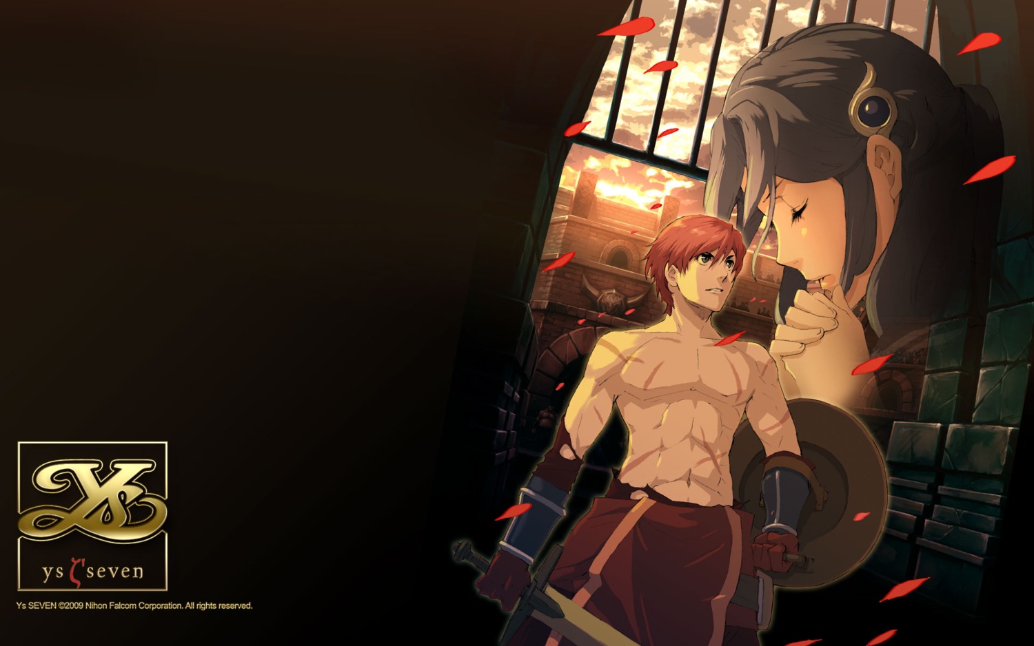 adol_christin, enami_katsumi, falcom, tia, wallpaper, ys, ys_seven